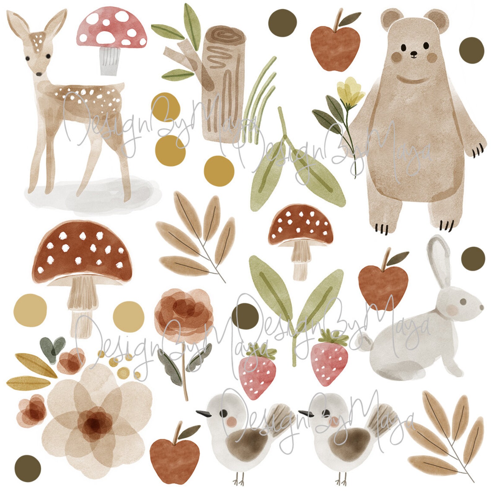 Forest Decals Woodland Animals Jungle Friends Wall Decals | Etsy