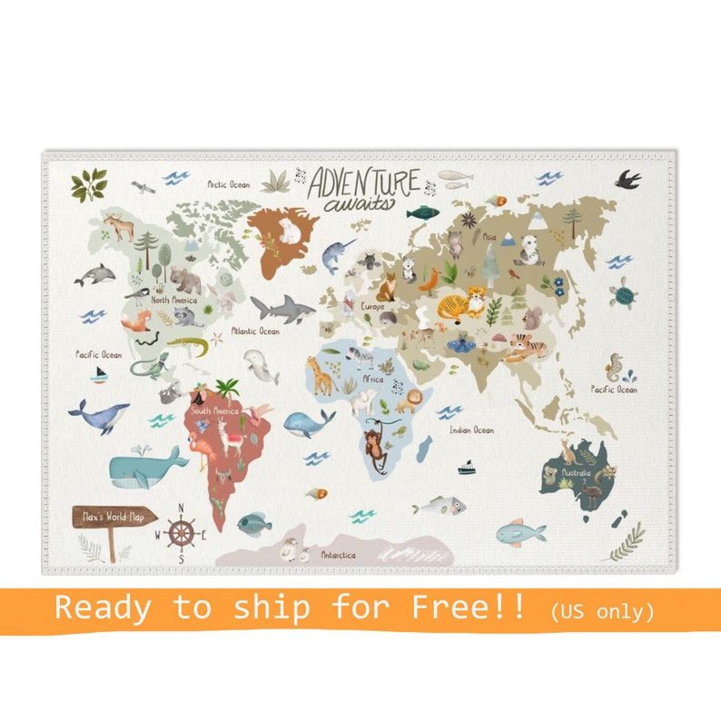 World Map Rug Play Rug Play Mat Nursery Rug Kids Rug Kids Etsy