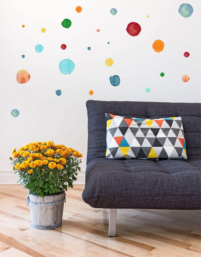 Baby Nursery Wall Decals Rainbow Polka dots Baby Nursery Etsy