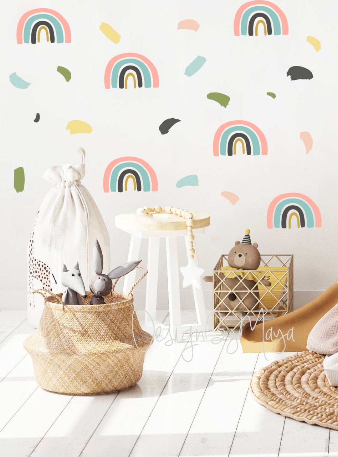 Vintage Rainbow Wall Decal Rainbow Decal Wall Decoration Etsy