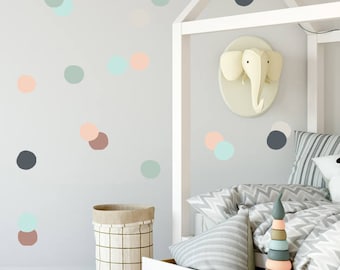 Vinyl Stickers Polka dots, Wall Decals, Teal, Coral, Polka dot, Baby Wall Decal, Kids Wall Decal Modern Nursery Wall Decal, vinyl polka dots