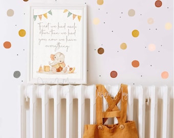 Nursery decals, Earth tones Wall Decal, Gray, Teal, Polka dots, Nursery Wall Decal, Kids Wall Decals, Modern Nursery, Wall Decal, Room art