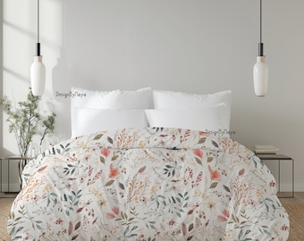 Rainbow Leaves Microfiber Duvet: Whimsical Woodland Bedding