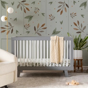 Green Leaf Wall Decals: Boho Nursery Decor