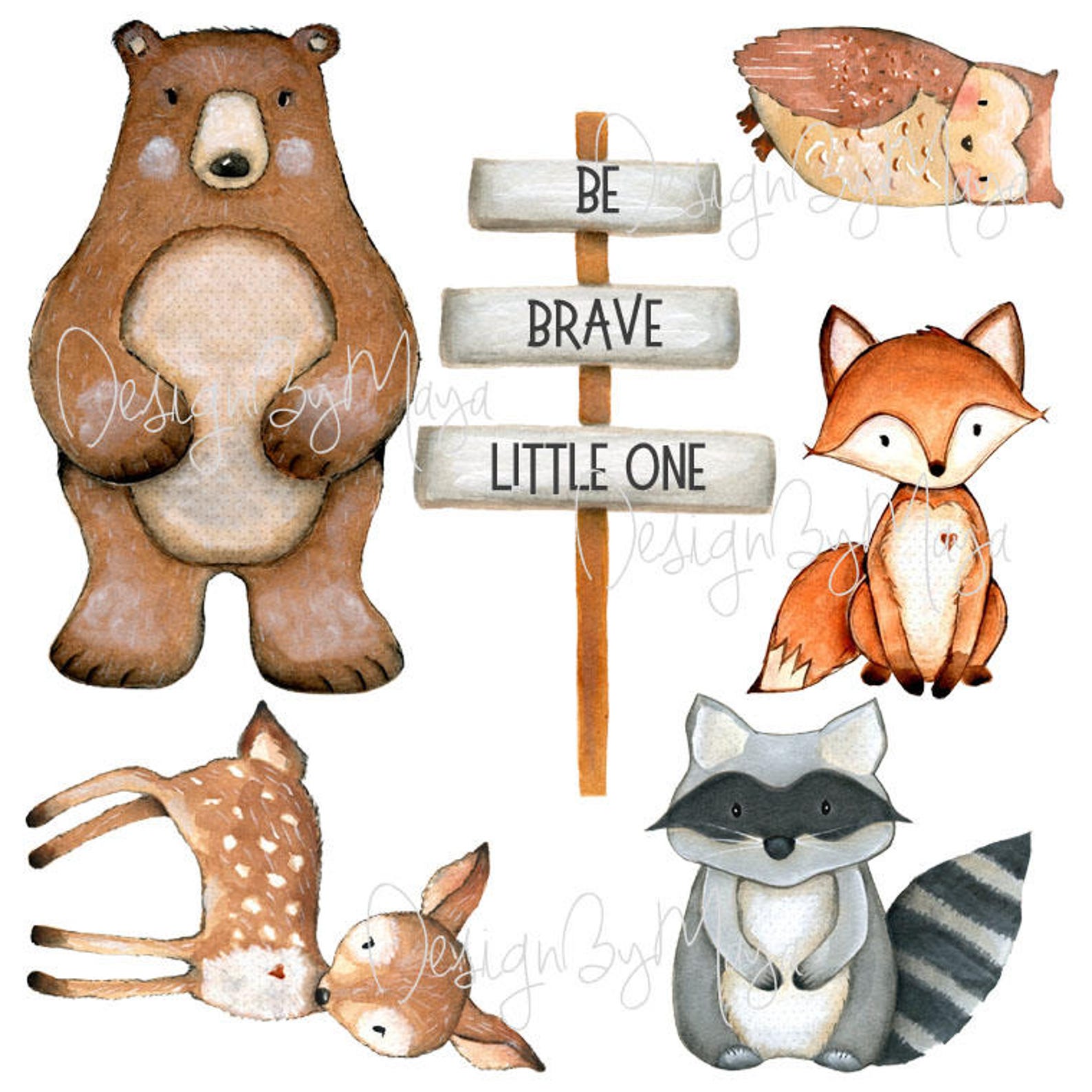 Woodland Animals Jungle Friends Wall Decals Baby Room Etsy