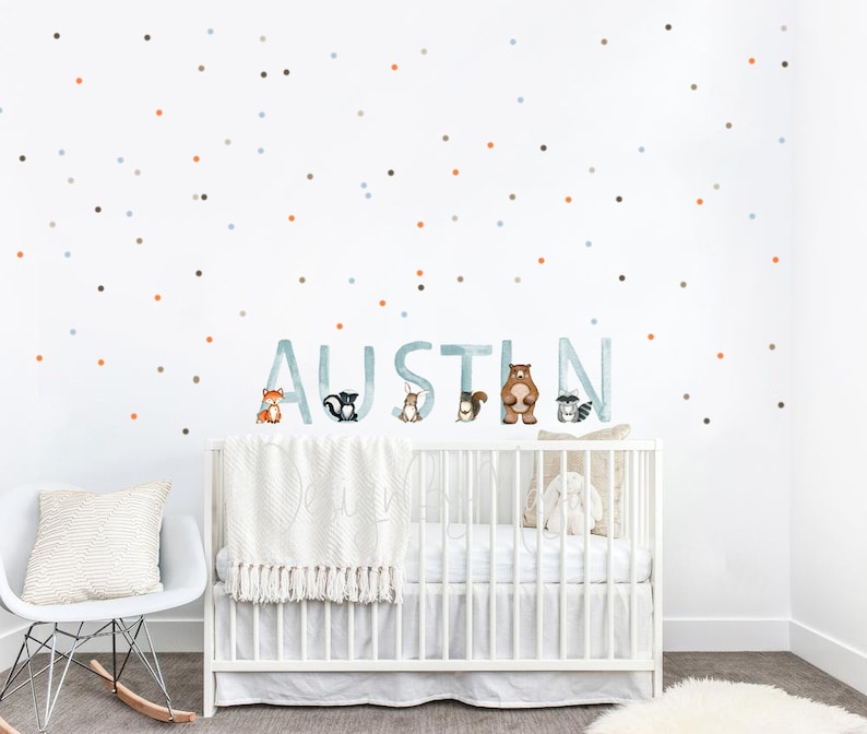 Personalized Baby Decals Baby Name Decor Nursery Safari Etsy
