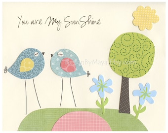 You Are My Sunshine Print: Kids Room Decor, Nursery Art