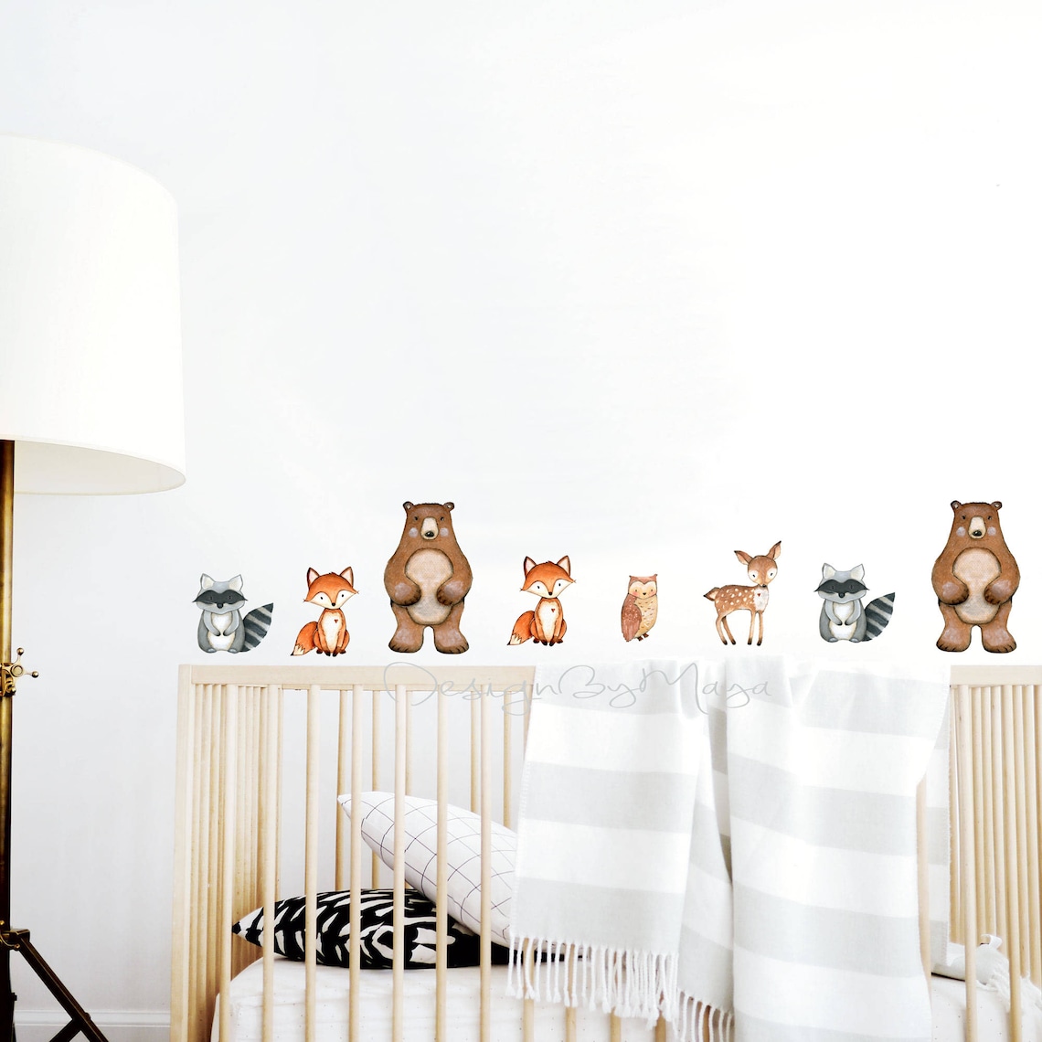 Nursery Decal Woodland Animal Decals Polka Dots Stickers Etsy