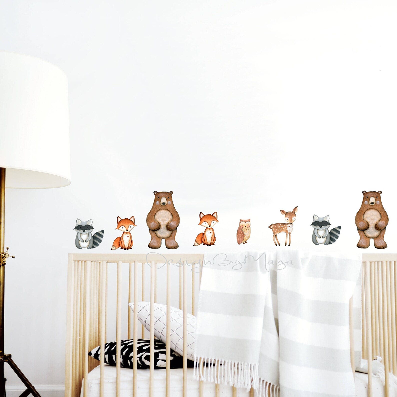 Nursery Decal Woodland Animal Decals Polka Dots Stickers Etsy