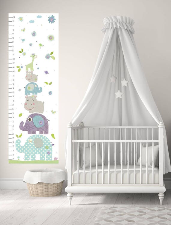Canvas Growth Chart, Nursery Decor, Kids Growth Chart, Height Chart