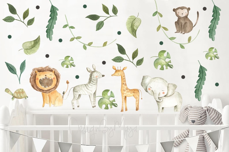 Safari Wall Stickers Baby Boy Decor Nursery Safari Nursery Etsy