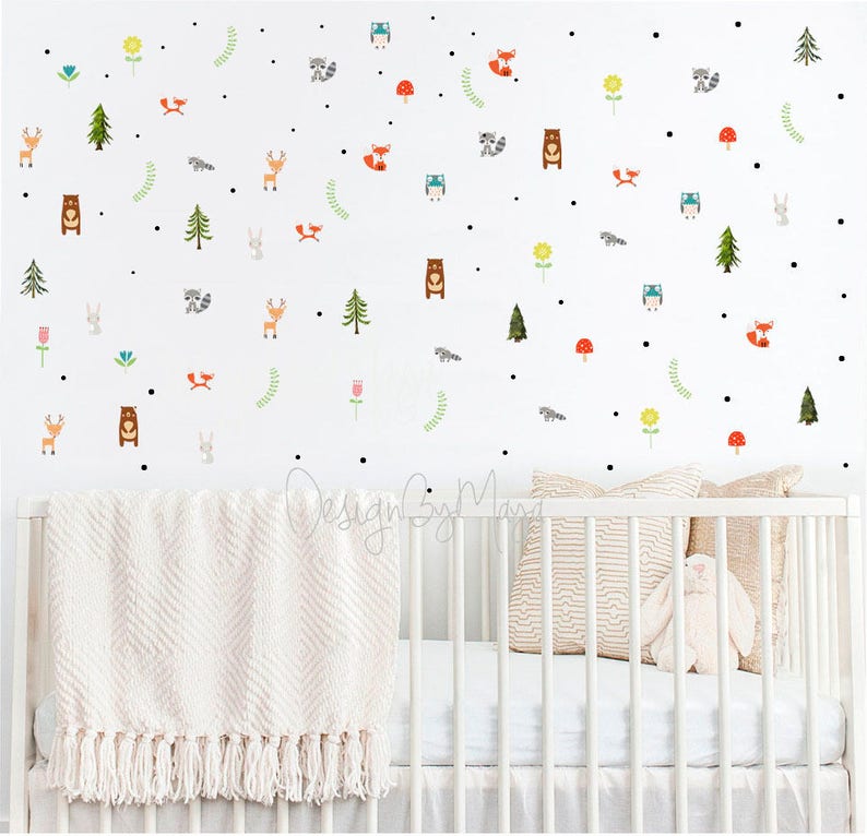 Woodland Animals Forest Animals Decals Jungle Friends Wall Etsy