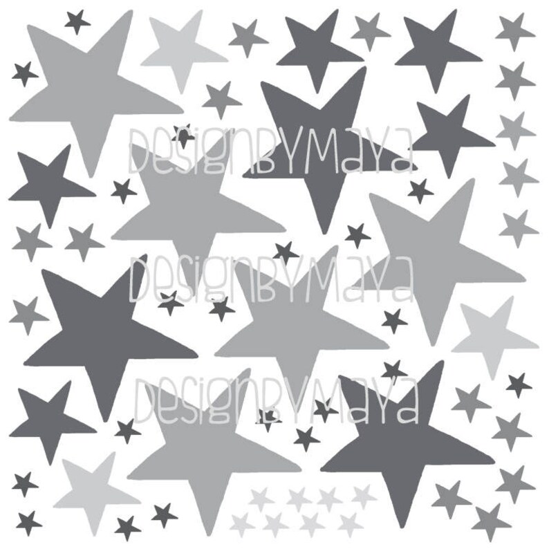 Nursery decor Baby Nursery Wall Decals Gray Grey Stars Etsy