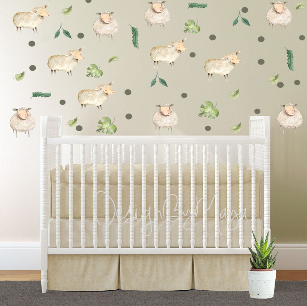 Sheep Wall Decals, Sheep Stickers, Lamb, Baby Nursery Wall Decal, Sheep