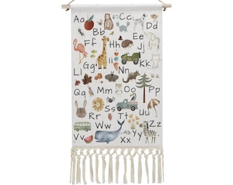 Cotton & Linen Hanging Picture Alphabet: Safari animals, Sea, Farm, Woodland