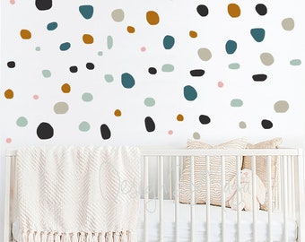 Nursery wall sticker Decor Polka Dot Playroom Wall Kids Decal Modern Nursery Hand drawn polka dots Baby Nursery Kids room Wall Decals Kids