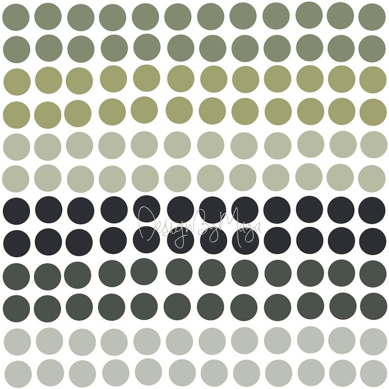 Puede incluir: Un patr&oacute;n de c&iacute;rculos en tonos de verde, negro y gris. Los c&iacute;rculos est&aacute;n dispuestos en filas, con los c&iacute;rculos m&aacute;s oscuros en la fila del medio.