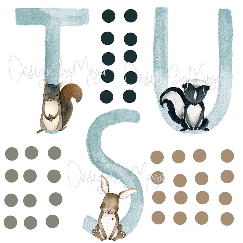 Baby Blue Baby Boy Name Decals Letter Wall Stickers Safari Etsy