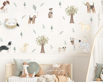 Dogs Nursery Decals: Fabric Dog Wall Stickers