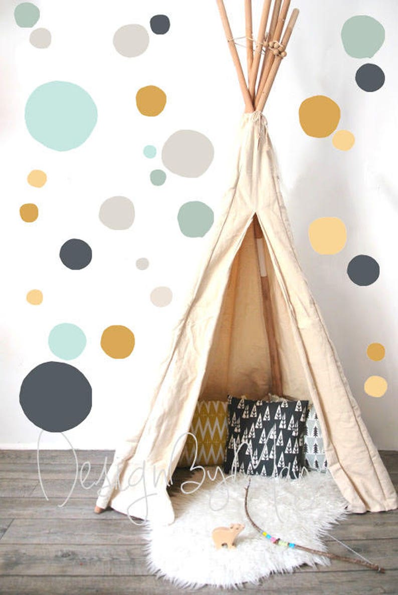 Gender Neutral Decor Wall Mural Polka Dots Wall Decals Art Etsy