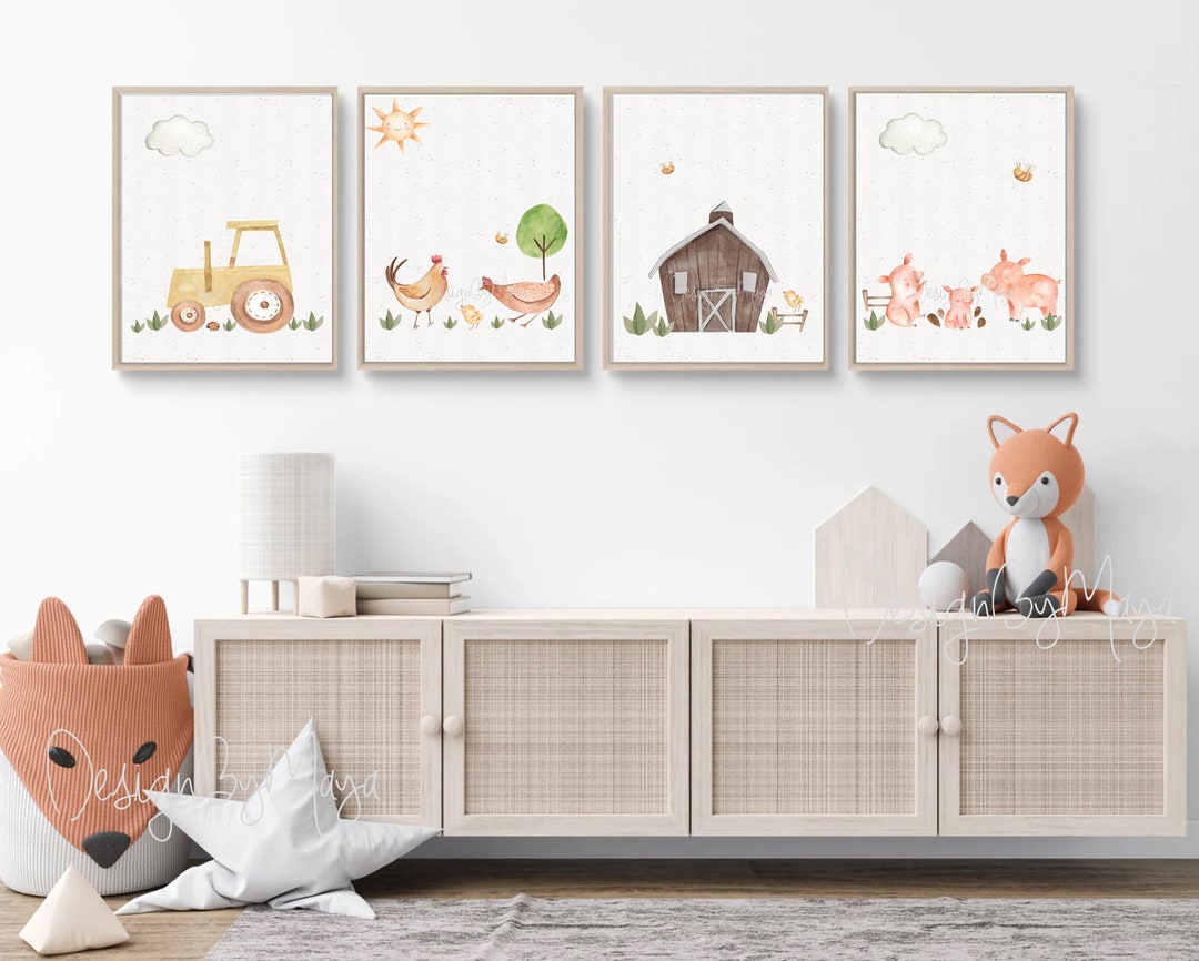 Farm Animals Nursery Prints: Baby Room Decor Art - Etsy