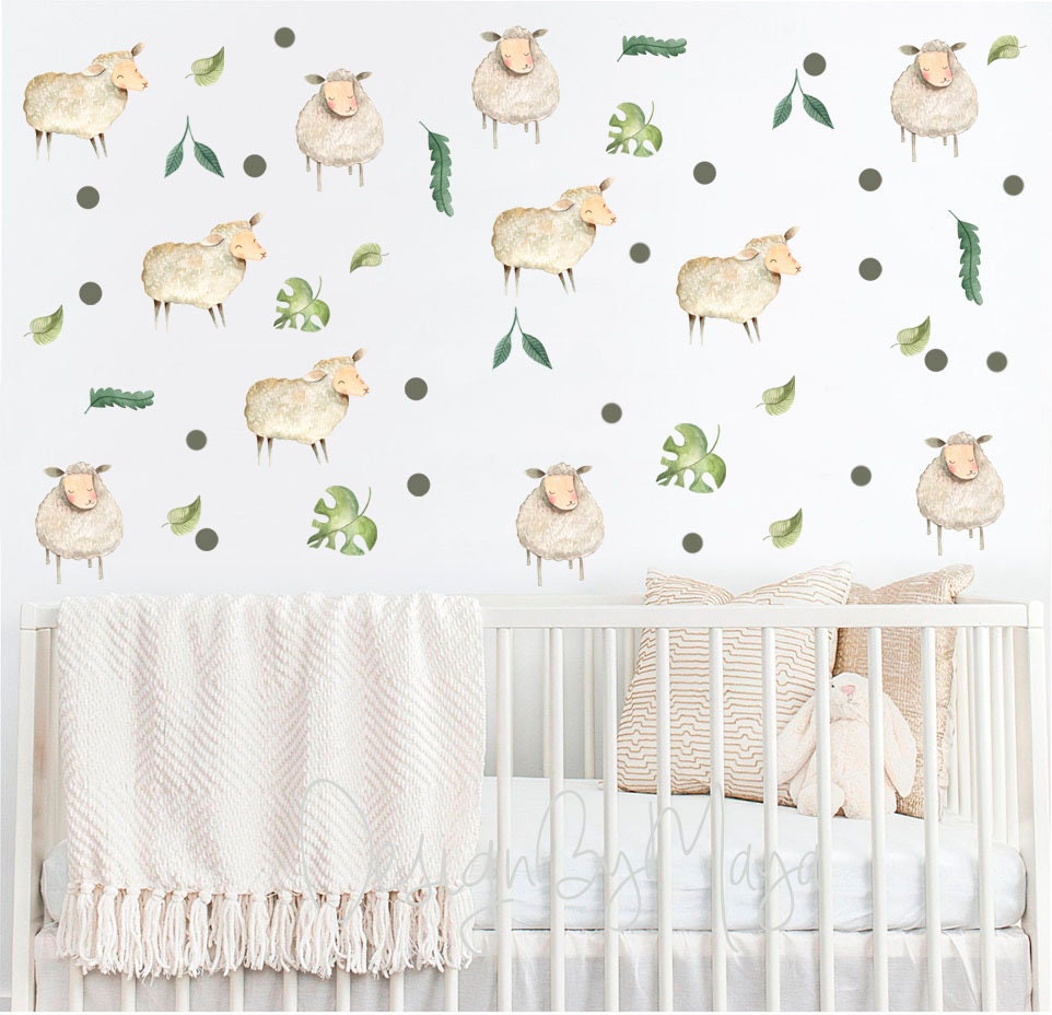 Sheep Wall Decals Sheep Stickers Lamb Baby Nursery Wall Etsy