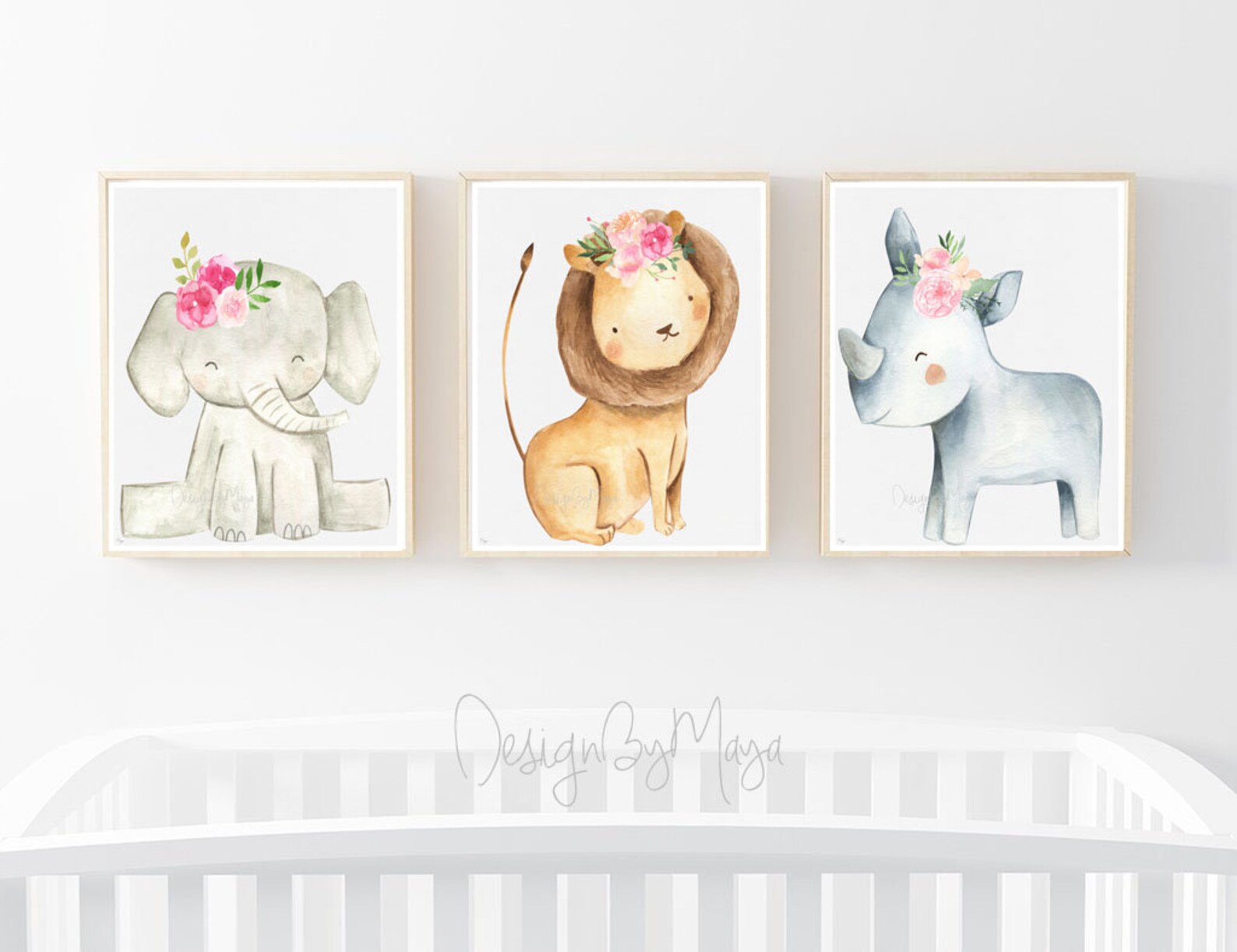 Safari Baby Animals Art Nursery Decor Baby Nursery Decor Baby Etsy