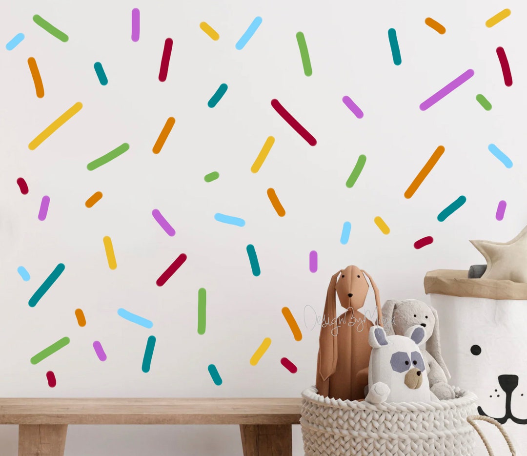 Sprinkle Container Sticker Sprinkle Wall Decals: Rainbow Confetti Stickers, Kids Room Decor - Etsy