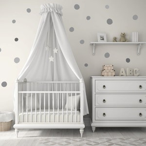 NEW!! Baby Nursery Wall Decals, Gray, Grey, Polka dots, Baby Nursery Wall Decal Kids Wall Decal Modern Nursery Wall Decal, Children room art