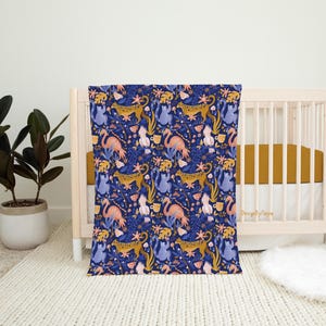 Tropical Jungle Minky Blanket: Nursery Bedding, Animals & Foliage