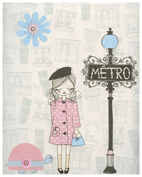 Nursery Art Baby Room Decor Baby Girl Nursery Wall Paris Metro Etsy