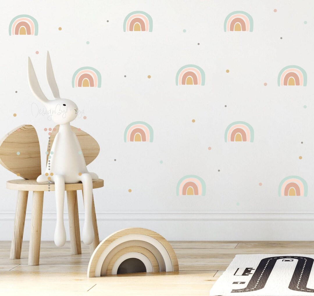 Rainbow Fabric Wall Decals: Boho Nursery Decor - Etsy