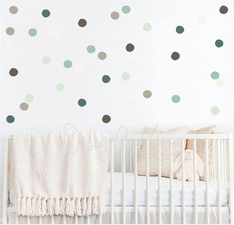 Polka dots Cling Wall Decals Orange Navy Polka dot Baby Etsy