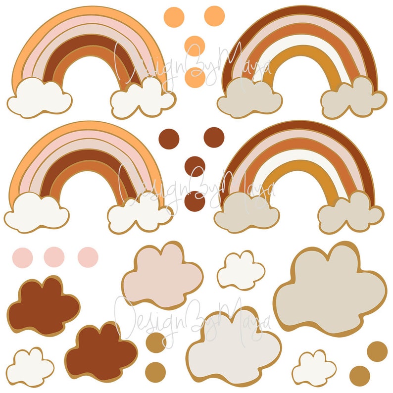 Rainbow Decals Nursery Baby Wall Decal Southern Decor Boho Etsy