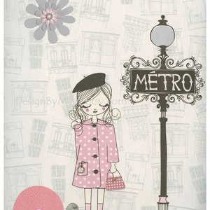 Shabby Chic Nursery Decor, Baby Room Shabby Chic Bonjour For Baby Girl - Paris Nursery art - paris art, Shabby Chic Light Pink And Gray