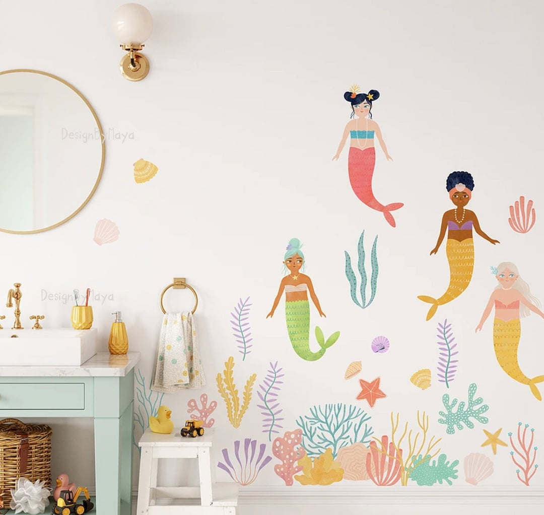 Mermaid Fabric Wall Decals: Ocean Nursery Decor - Etsy