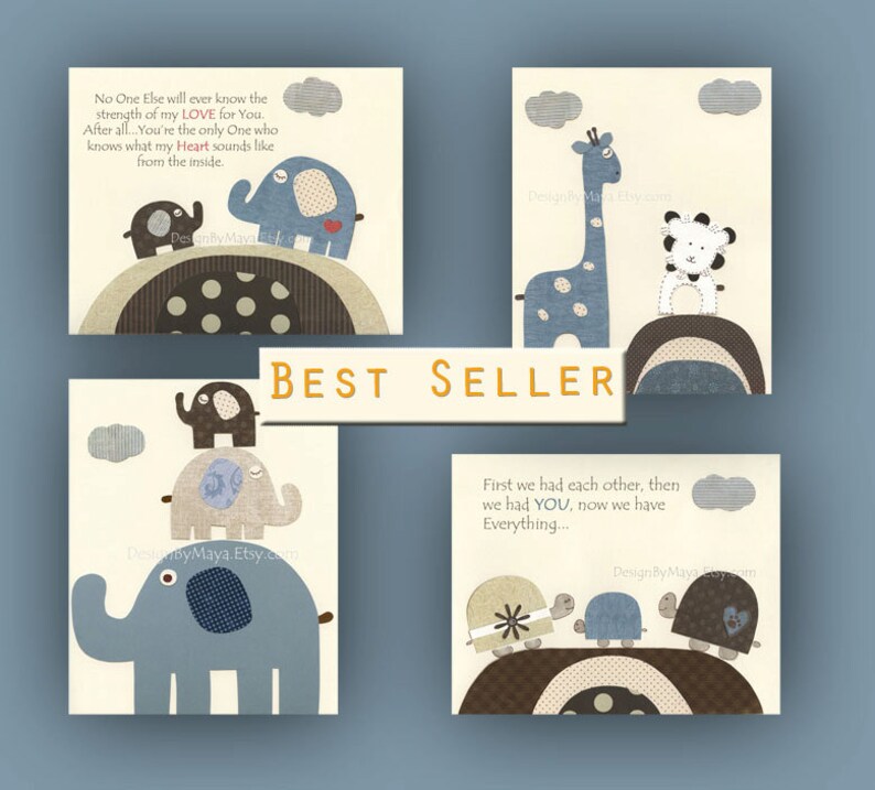 Baby Art Nursery Wall Art Print Baby Boy Room Set of Prints Etsy