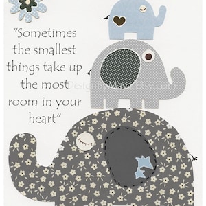 Nursery wall art, Baby room, Children Art, sometimes the smallest, gray, baby blue and white, light blue and gray, Taylor, Branson Elephant