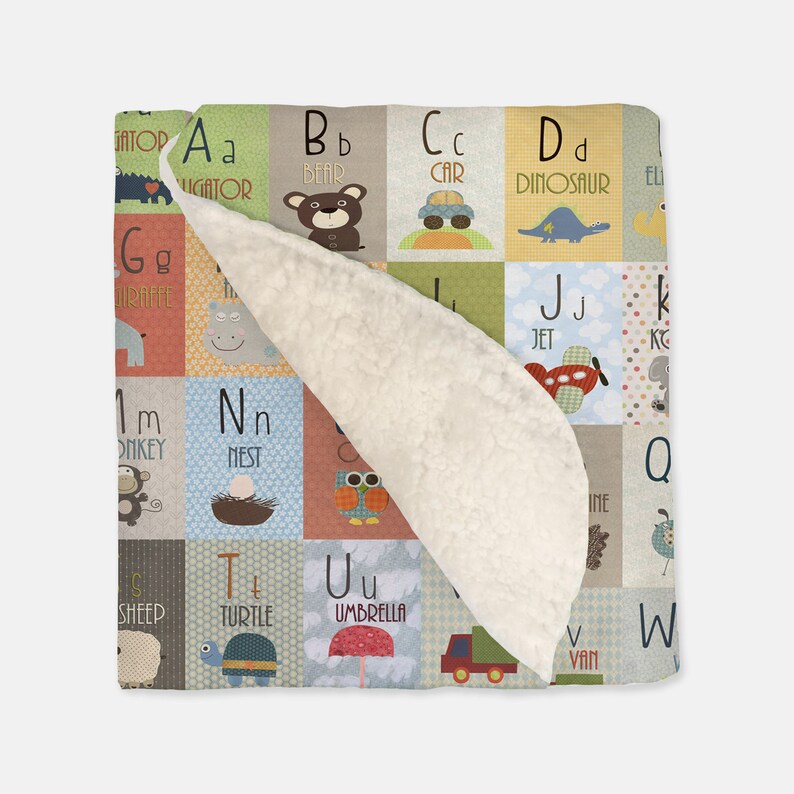 Personalized Safari Blanket Zoo Animals Nursery Bedding Palm Etsy