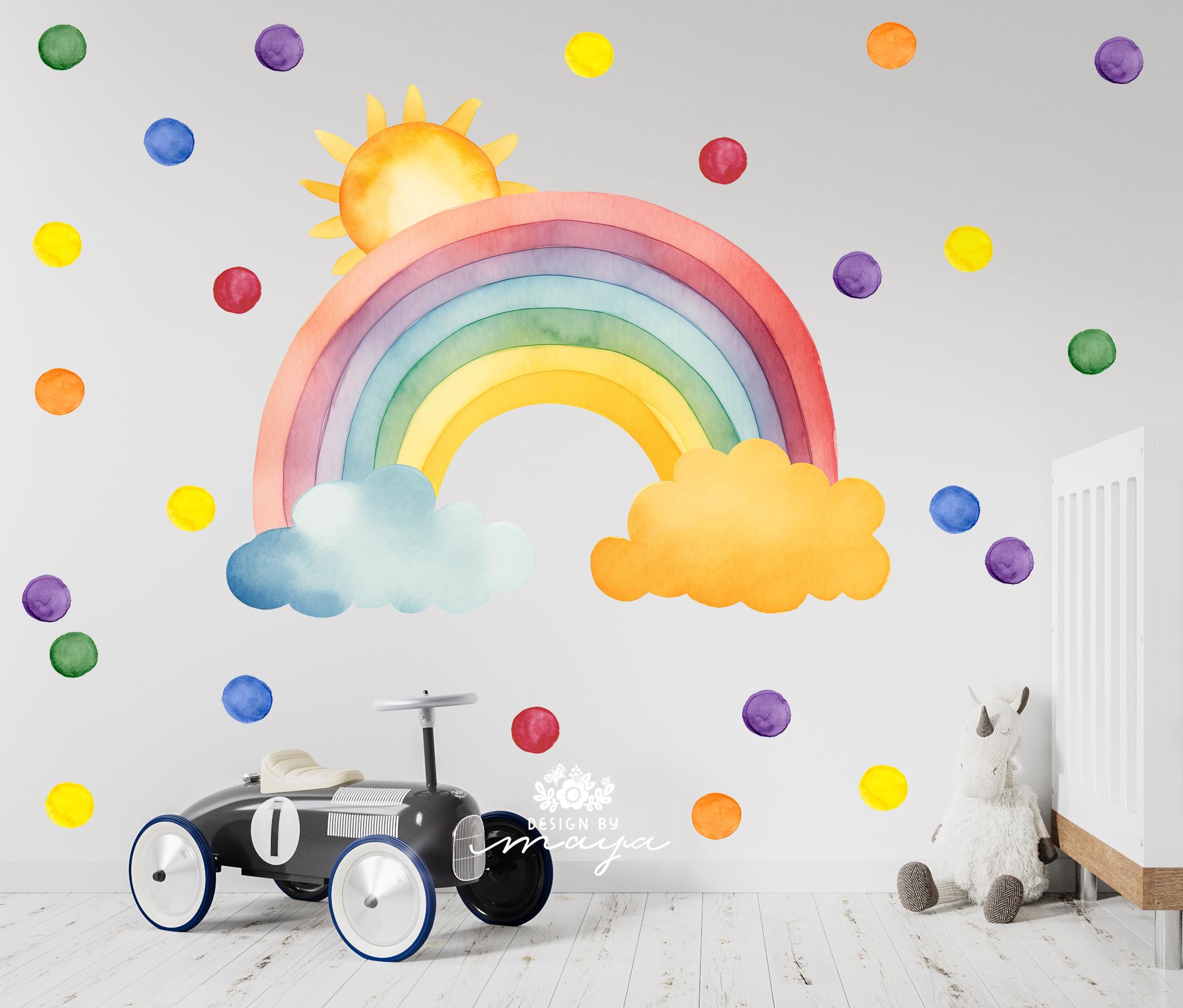 Watercolor Sun Wall Decal: Boho Nursery Decor - Etsy