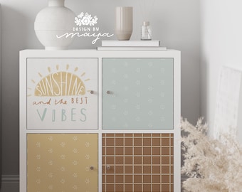 IKEA Kallax Sticker Set, Unique Patterns, Shelving Unit Decor Wraps