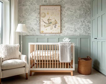 Little Prince Nursery Print: Airplane, Moon & Stars Decor