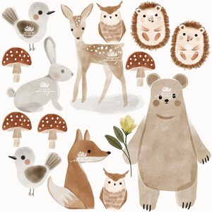 Pilz Stoff Wandtattoos, Wald Kinderzimmer Dekor, Kinder Wandtattoos, Walddekor Mix #10