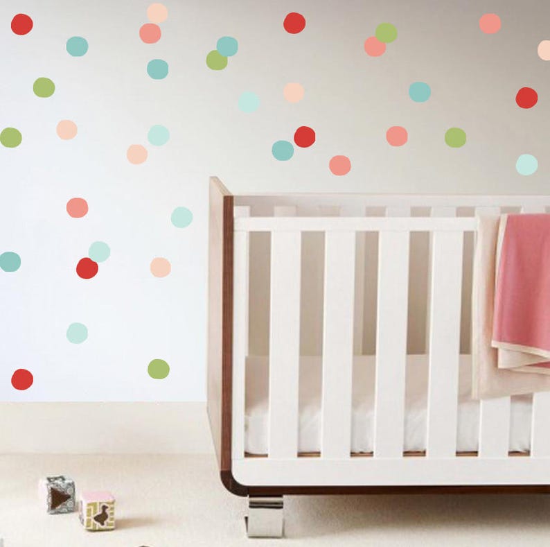 polka dots wall decals baby girl room baby wall art kids | etsy