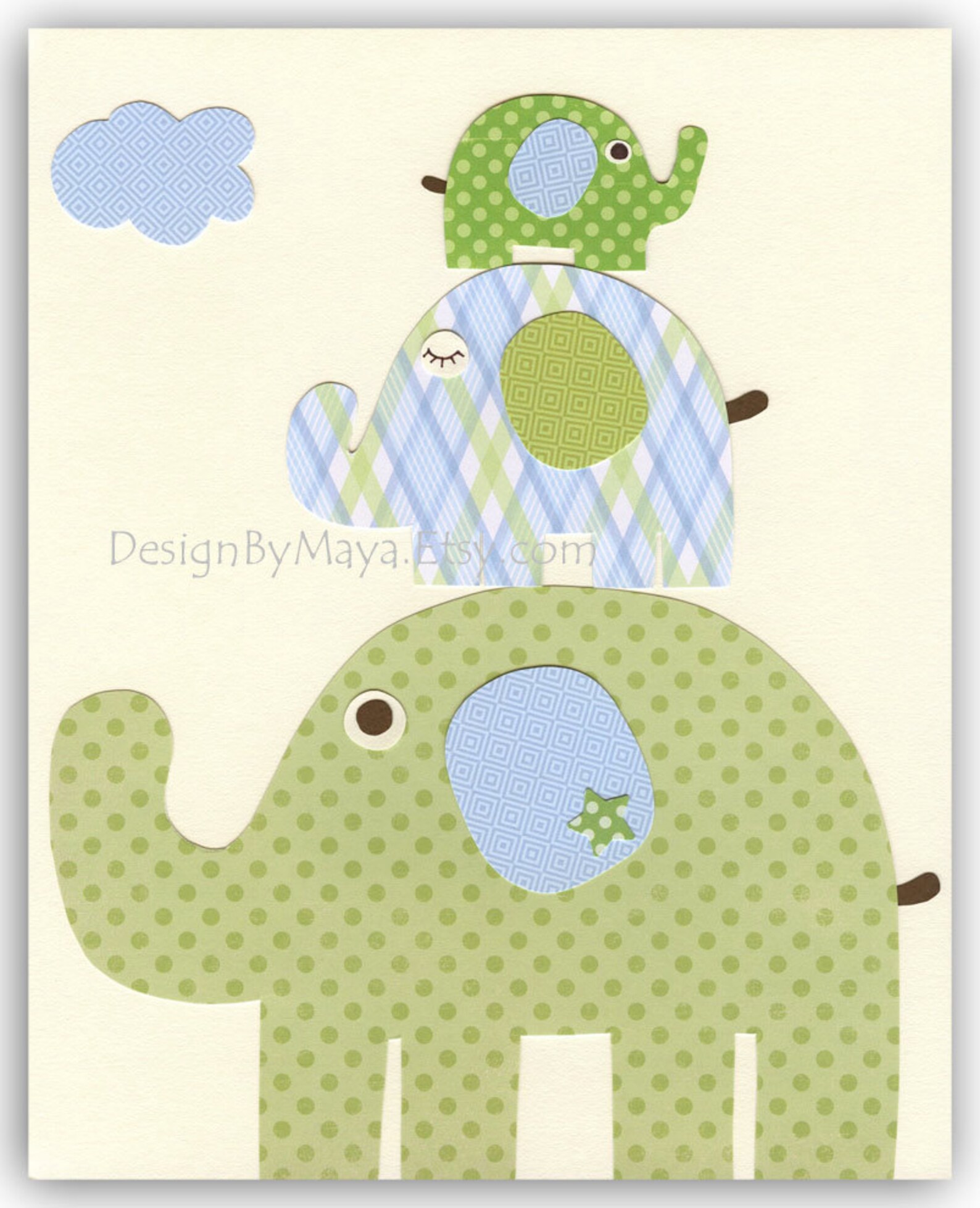 Baby Boy Room Wall Art Decor Children Art Print Elephant Etsy