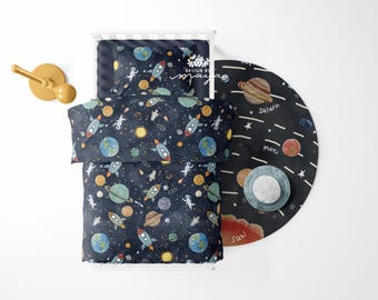 Toddler Bedding & Kids Bedding Sets, Space Rockets, Planets, Astronauts, Stars, Ocean, Safari, Woodland, Flowers