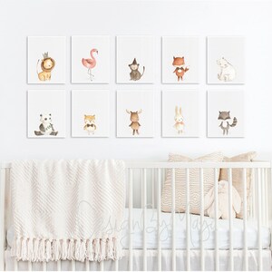 Baby Animal Nursery Art, Nursery Prints, Zoo Nursery Wall Art, Baby Wall Art, Gender Neutral Nursery Decor, Baby Girl Baby Boy, Baby Gift