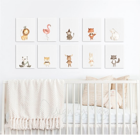 baby animal nursery art