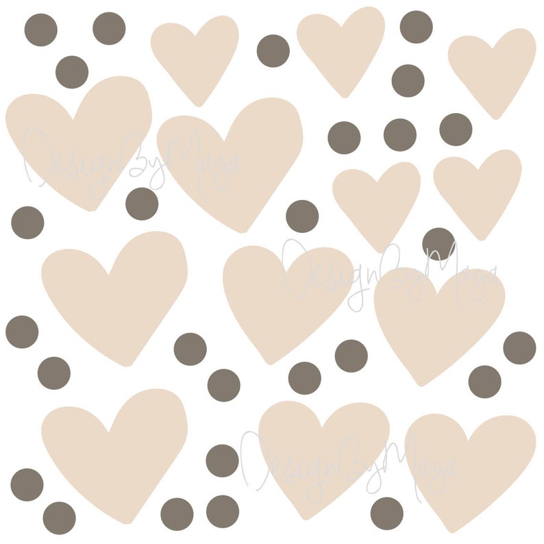 Heart Decals Light Blue Marks Pale Pink Baby Blue Wall Decals Etsy