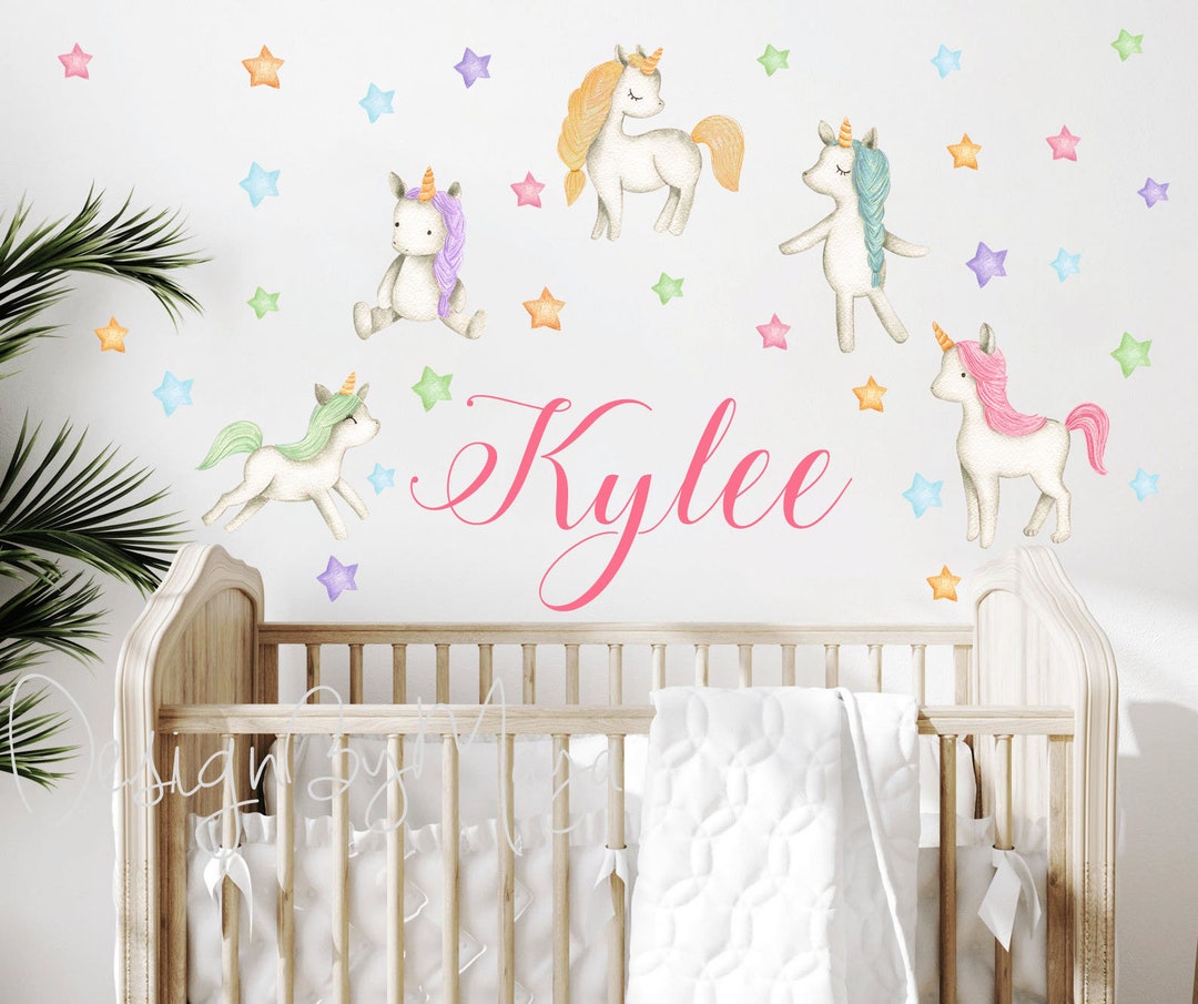 4Sheets Unicorn Wall Decor, Large Size Removable Unicorn Wall Decals S
